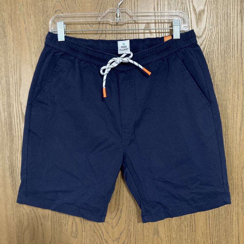 Free Planet Swim Trunks/Board Shorts Classic Navy 7" Inseam Stretch Men's Size M